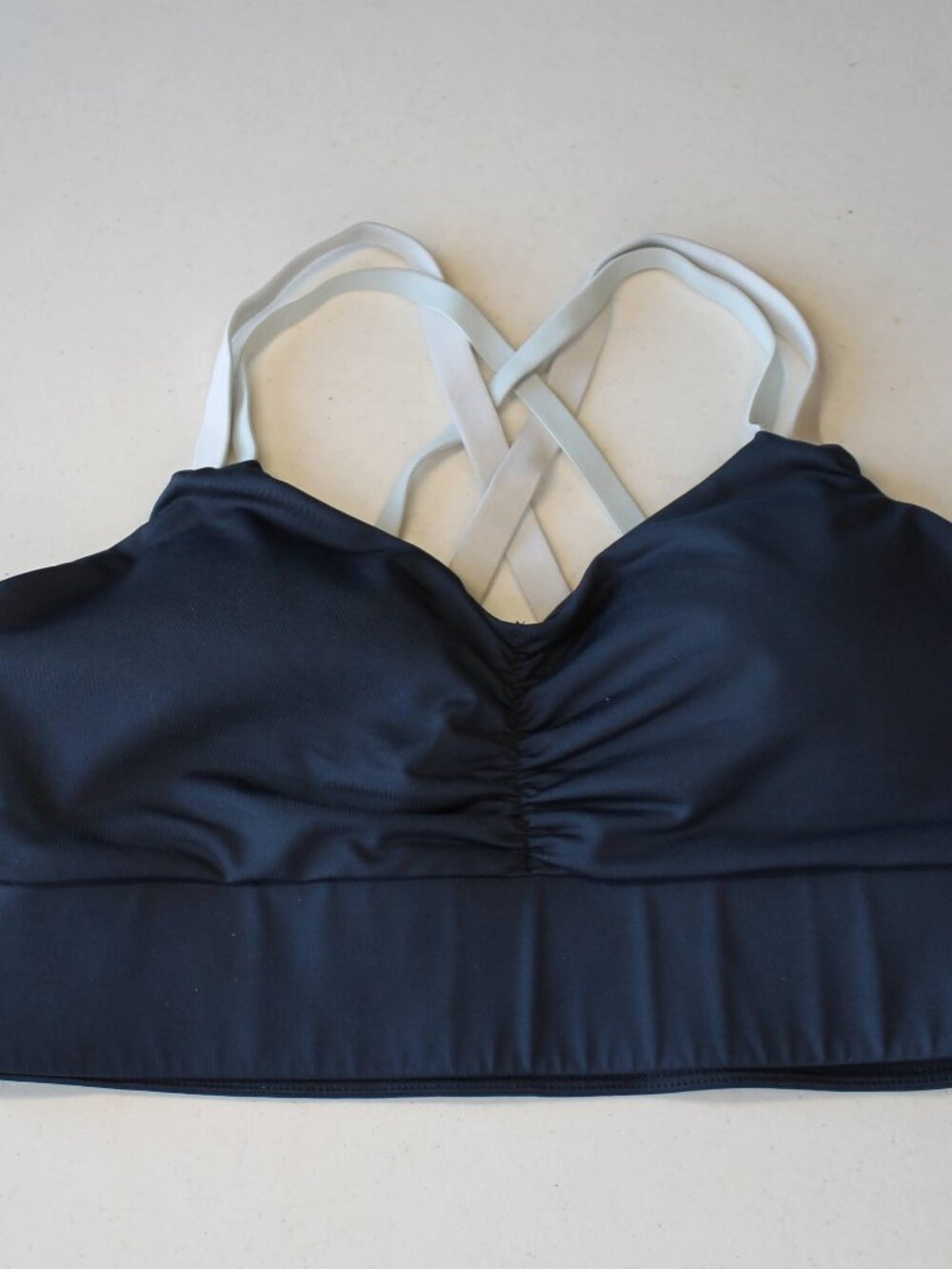 Handful Fixed Strap Sports Bra Navy Blue / Heather Pink / Baby Blue Size S
